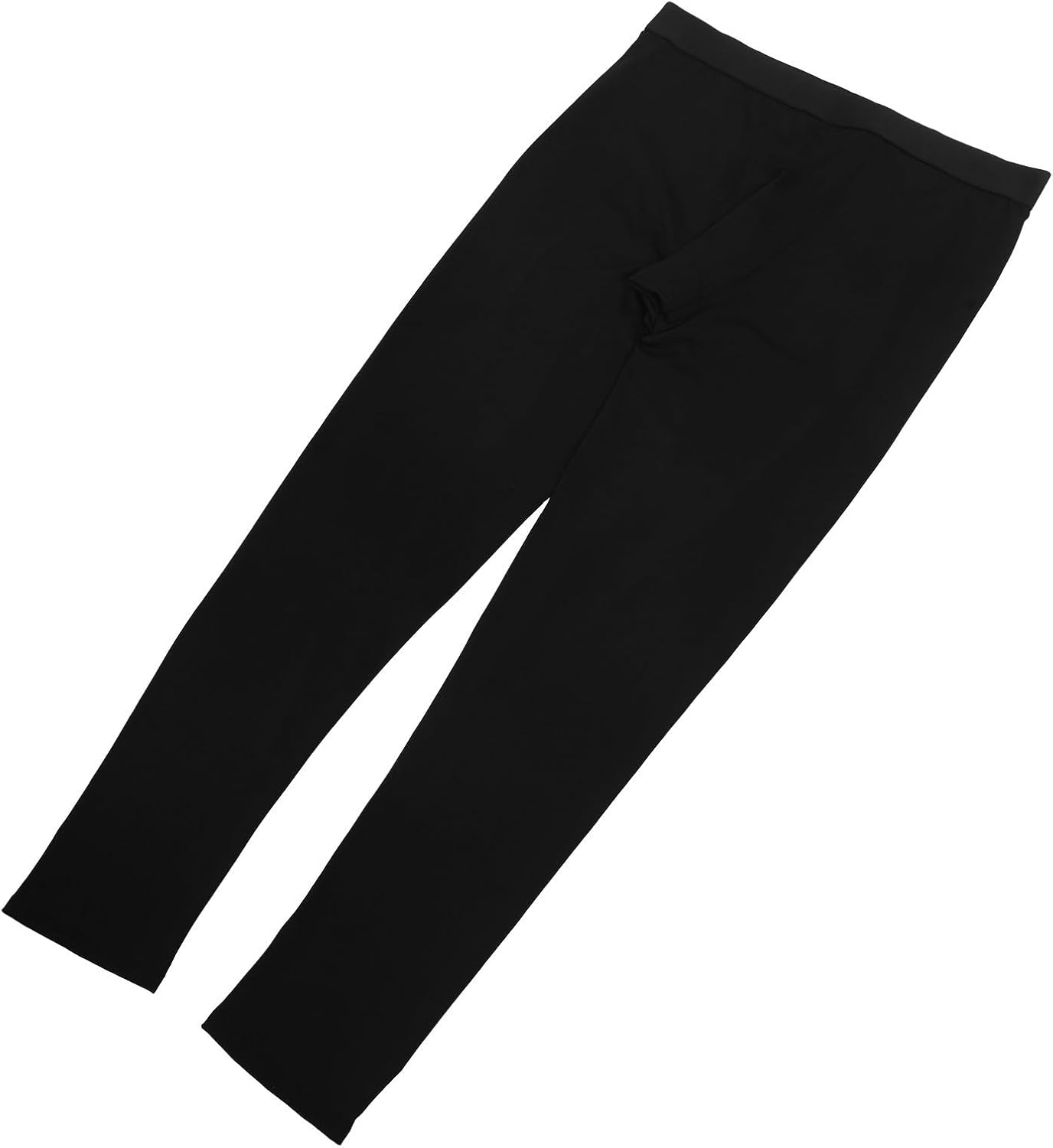 Kisangel Men's Thermal Running Leggings Black Polyester Fiber Sports Pants for Basketball and Workout Providing Support and Comfort