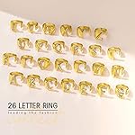 KeyStyle Bold Initial Letter Rings Adjustable, GoldChic Jewelry Women Gold Statement Ring Personalized Engraved Women’s Open Signet Ring for Party (Gold, White Gold, Black) - Image 3