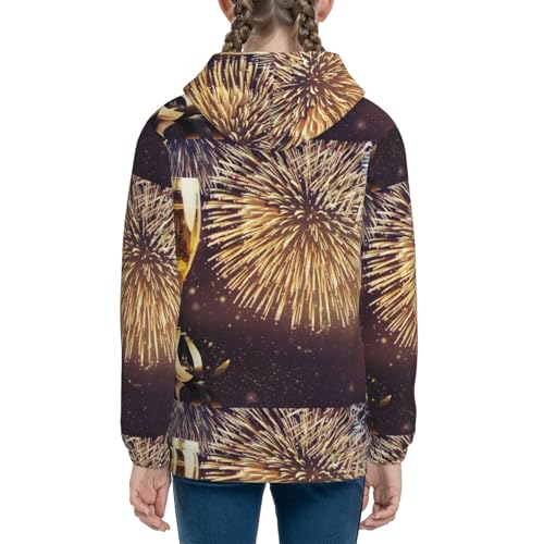 Happy New Year Kids Pullover Hoodies Boys Sweatshirts Girls Athletic Clothes with Pocket4