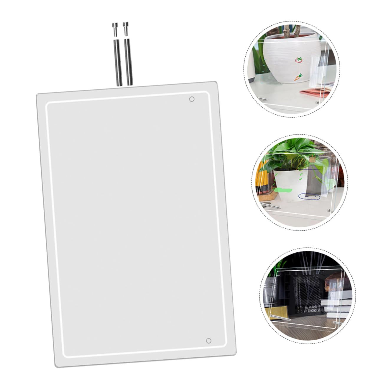 2 Stück Acryl Notiztafeln mit Polierter Oberfläche und Bruchsicherem Material Transparente Kleine Whiteboards für Schreibtisch im Büro und Zuhause