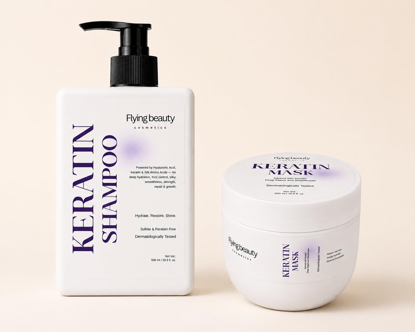 Keratin Shampoo + Mask Value Combo Pack | 500ml Each | Deep Repair Hydration Frizz Control & Smoothness | Complete Hair Care Kit | Sulfate Paraben Free | Dermatologically Tested-image-38