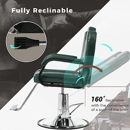 Sedia da barbiere regolabile con pompa resistente per salone e spa ad alta capacità con schienale confortevole, design ergonomico, attrezzatura professionale per lo styling dei capelli
