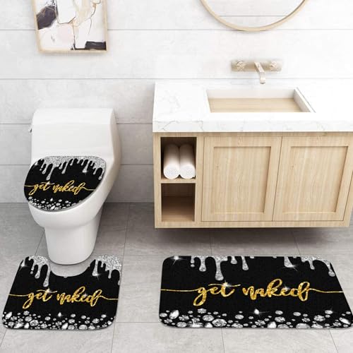 Rideau de douche jaune 183x183 avec tapis de bain et accessoires