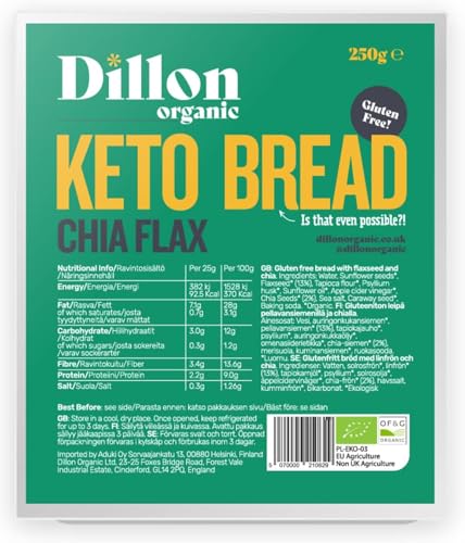 Dillon Organic Chia Flax Keto Brot 250 g