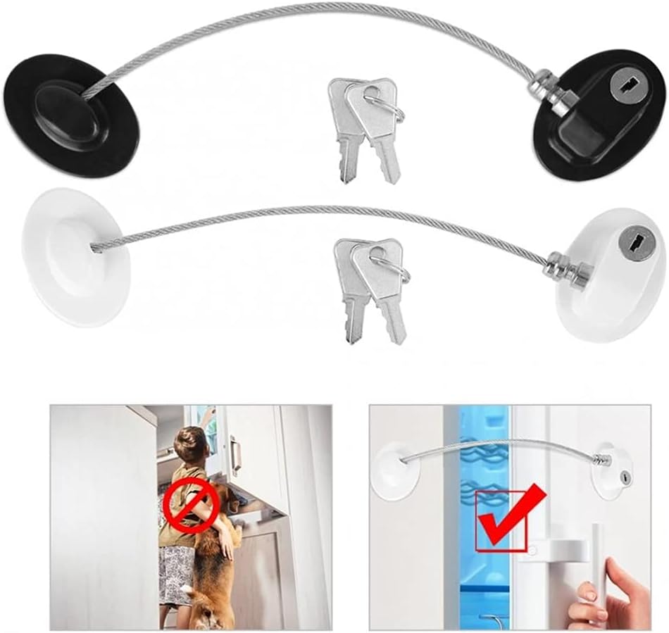 Stainless Steel Baby Child Safety Lock Window Refrigerator Opening Security Cable Door Lock for Kids Safety Protector Protection (Color : A Size