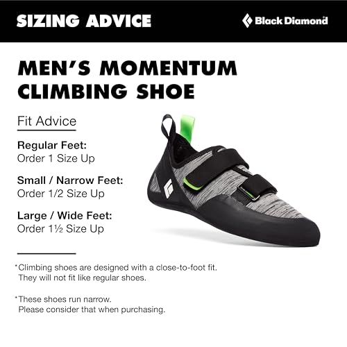 black diamond mens momentum rock climbing shoes  engineered knit technology  43mm rubber outsole  breathable all-day comfort