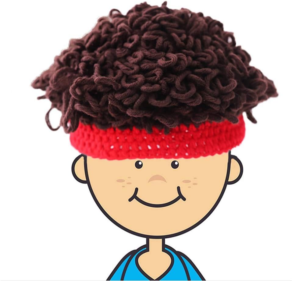 YEKEYI Funny Baby Girl Boy Cute Knitted Wig Hats for Kids Novelty Beanie Winter Warm Cap