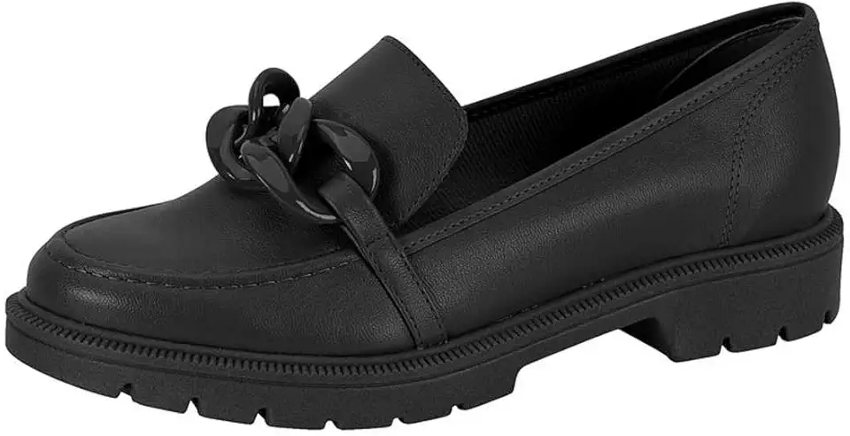 Mocassim Loafer Feminino Tratorado Napa Branco Off Dourado Beira Rio 4283.105