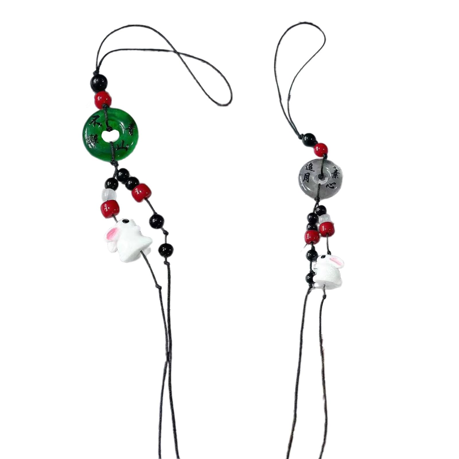 NEWFT Delicate Beaded Pendant Keychain Unique Phone Charm Straps Chain Hangings