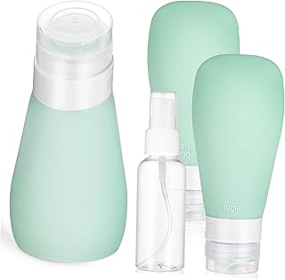 فوميز. مجموعة واحدة من زجاجات السفر وادوات الزينة للسفر، زجاجات بخاخ لللوشن وجل الاستحمام والشامبو، زجاجة محمولة للسفر من البولي بروبيلين لمستحضرات التجميل، زجاجات فارغة