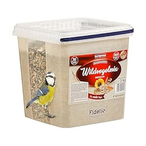 Wildvogelfutter, Wildvogelmix, ganzjähriges Wildvogelfutter proteinreich / energiereich, hochwertiges Vogelfutter für Wildvögel, im Eimer, 3 kg