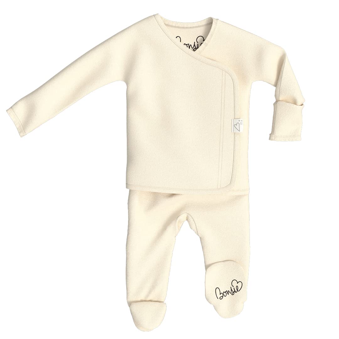 Bonsie Skin to Skin Babywear Footed Bodysuit - Tan Baby Footed One Piece - Oat