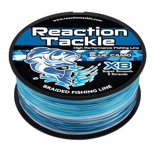 Reaction Tackle Braided Fishing Line - Pro Grade Power Performance for Saltwater or Freshwater Fish - Colored Fishing Line Braid for Extra Visibility