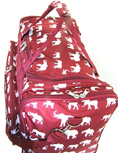 19 Inch Elephant Print Duffel Bag Alabama Roll Tide Bama Burgundy Red Duffle3
