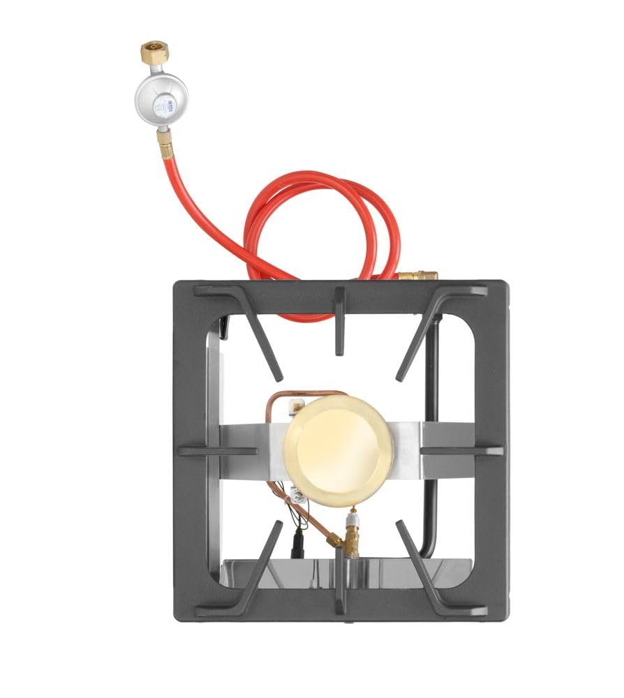HENDI Réchaud à Gaz Professionnel Hokker pour Utilisation en Intérieur, avec Thermocouple et Allumage Électronique, Compatible Gaz Propane et Butane, 6,0kW, 400x440x(H)390mm, Acier Inoxydable
