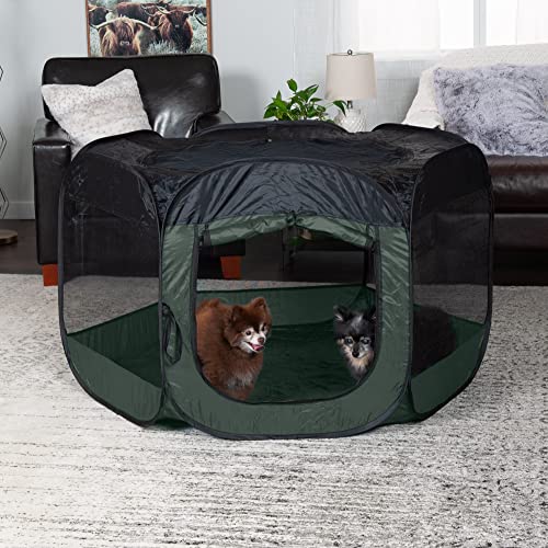 Furhaven Barraca portátil para cães e gatos, playground/canil dobrável para ambientes internos e ext