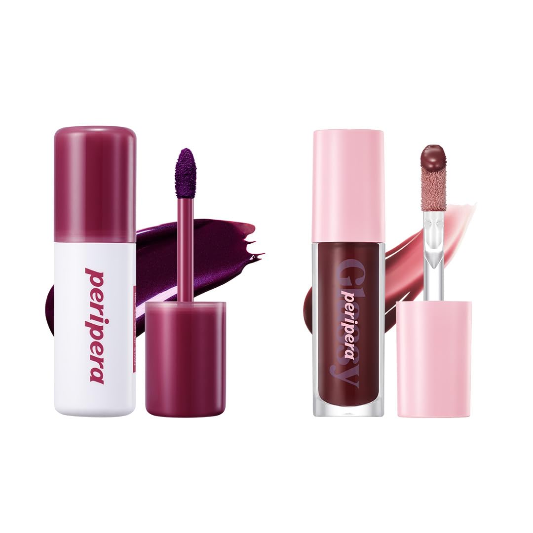 Peripera [Bundle] PEEL OFF LIP STAIN 01 BLACK CHERRY + INK GLASTING LIP GLOSS 06 MADE IT