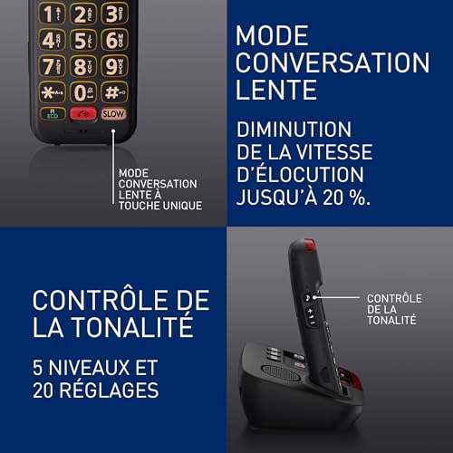Téléphone fixe sans fil amplifié Panasonic - vue 8