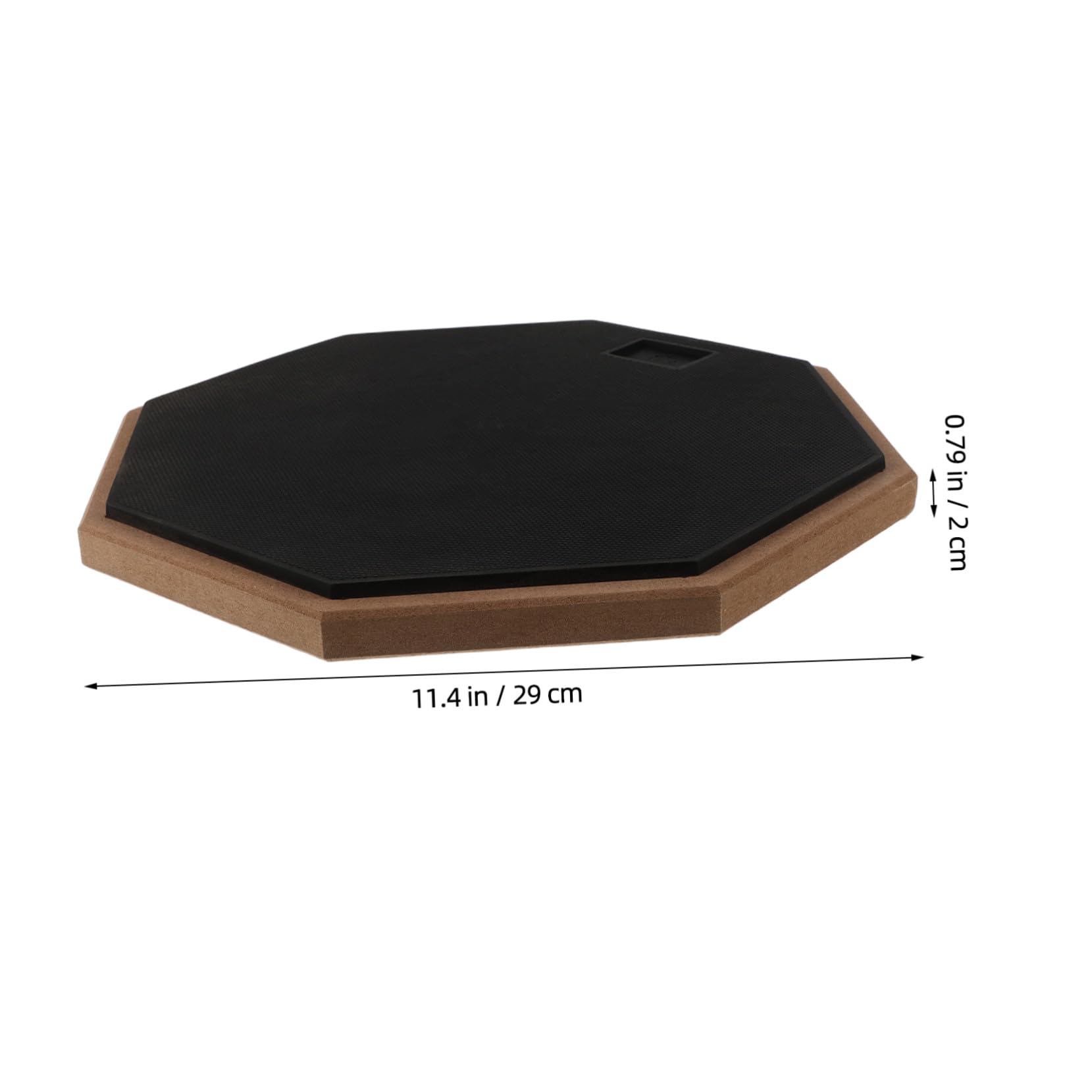 Abaodam Almohadilla de Práctica de Batería Silenciosa de Octagonal de Goma con Marco de Madera Pad de Entrenamiento para Casa y Escuela un Lado
