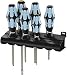 Wera 05032063001 Kraftform Stainless 3334/3350/3355/6 Stainless Steel Slotted/Phillips/Pozidriv Screwdriver Set and Rack, 6-Piece