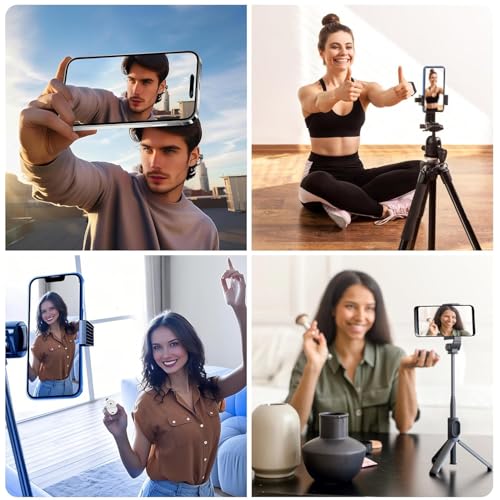Image of Phone Vlog Selfie Monitor Screen,Magnetic Wireless Connection with Remote Control Compatible with iPhone & Android, Using Phone Rear Camera for Selfie Vlog Live Stream