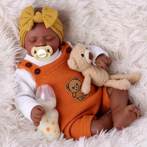 Muñeca BABESIDE bebé realista 20 pulgadas negro miniatura 1