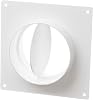 Ø 100mm  4 inch Ventilation Wall Flange with Backdraught Shutter - Round Plastic Ducting - Duct Pipe Connector Plate