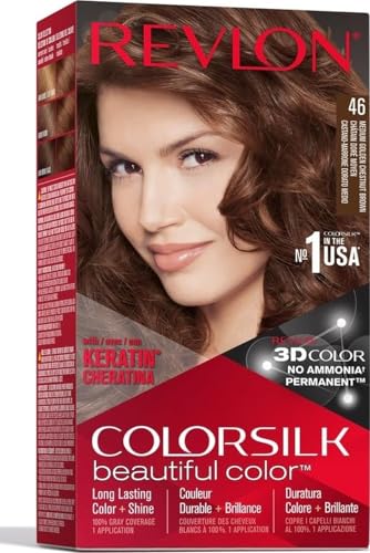 Revlon Colorsilk, Tinte Pelo Mujer Permanente - 46 Castaño Cobrizo Dorado