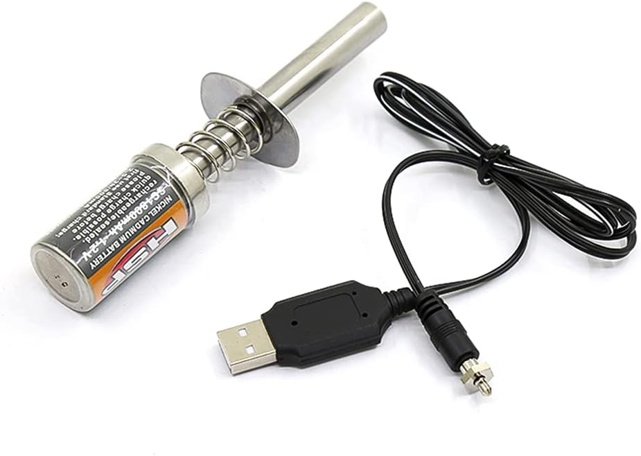 Bruafsir RC Nitro 1.2 V 1800Mah Rechargeable Glow Plug Igniter DC USB Charger for Nitro Engine 1/10 1/8 RC Car