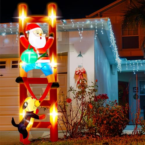 Hilarious Santa & Dog Inflatable for Your Yard