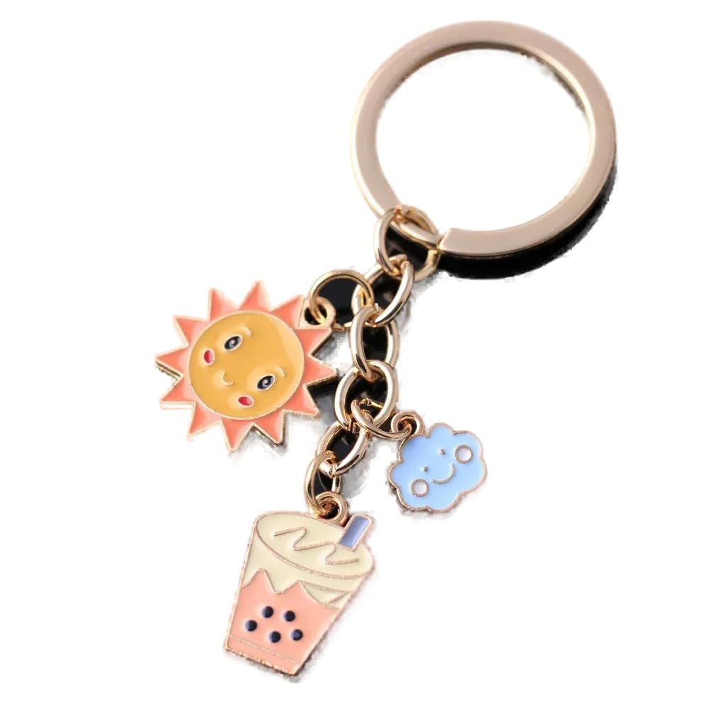 KREATIONSWomen's Keyring Astronaut USA Flag Planets Original New Nice Car Pendant Gift Bag Accessory-H
