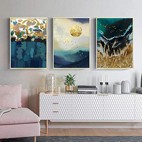 Lienzo de paisaje abstracto moderno de 50x70cm para decoración nórdica de salón