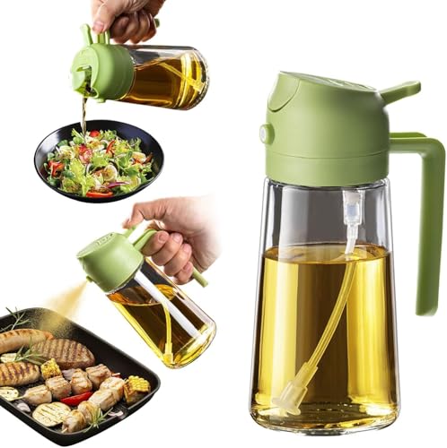 Image of NaturalCozy Oil Sprayer & Dispenser Bottle 2-in-1 Premium Hard Plastic Oil Bottle with Spray Nozzle for Healthy Cooking, Air Fryer, BBQ, Salad, Roasting 500ml