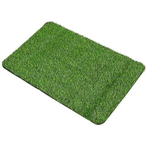 DOITOOL Felpudo de césped artificial para interiores y exteriores, con césped verde, para uso múltiple, para entrada en casa, raspador, felpudo para perros, tamaño S