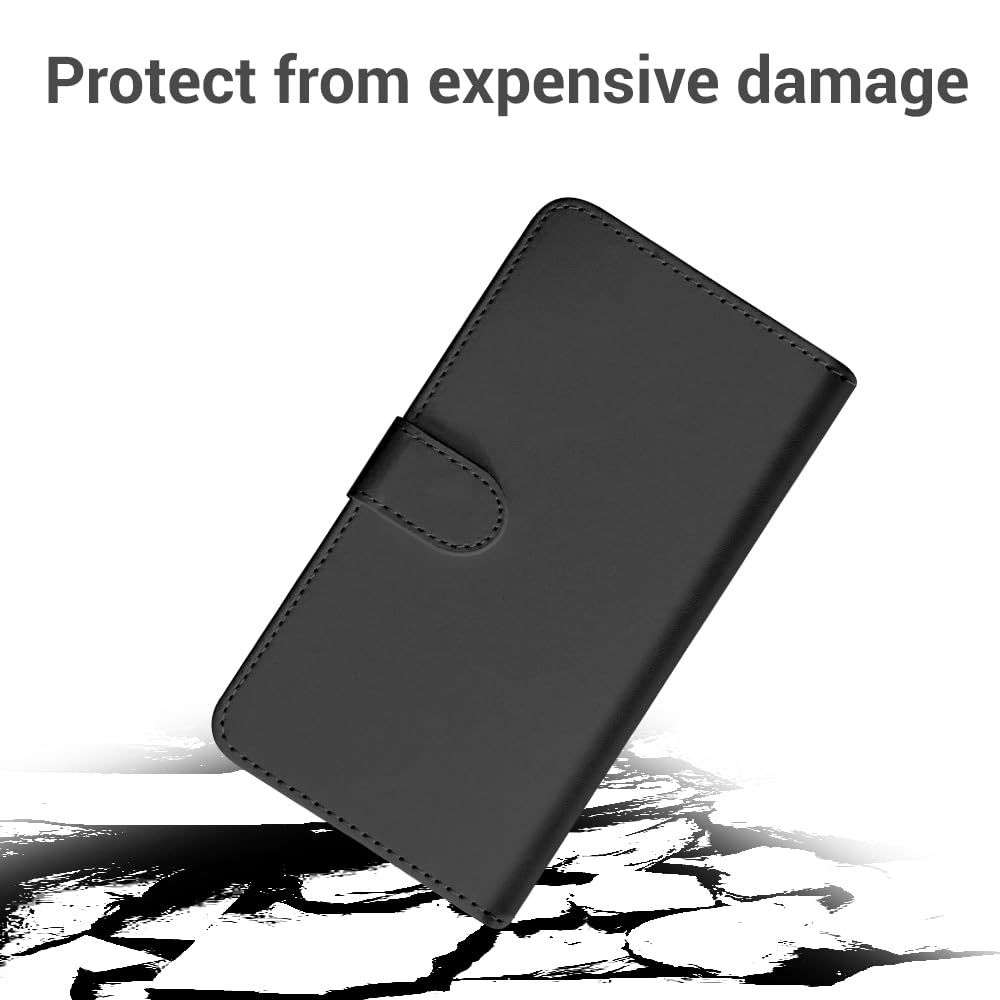 Custodia Portafoglio In Pelle PU Per Motorola Moto G100 - Flip Cover Con Magnete, Supporto E Slot Per Carte, Colore Nero - 2