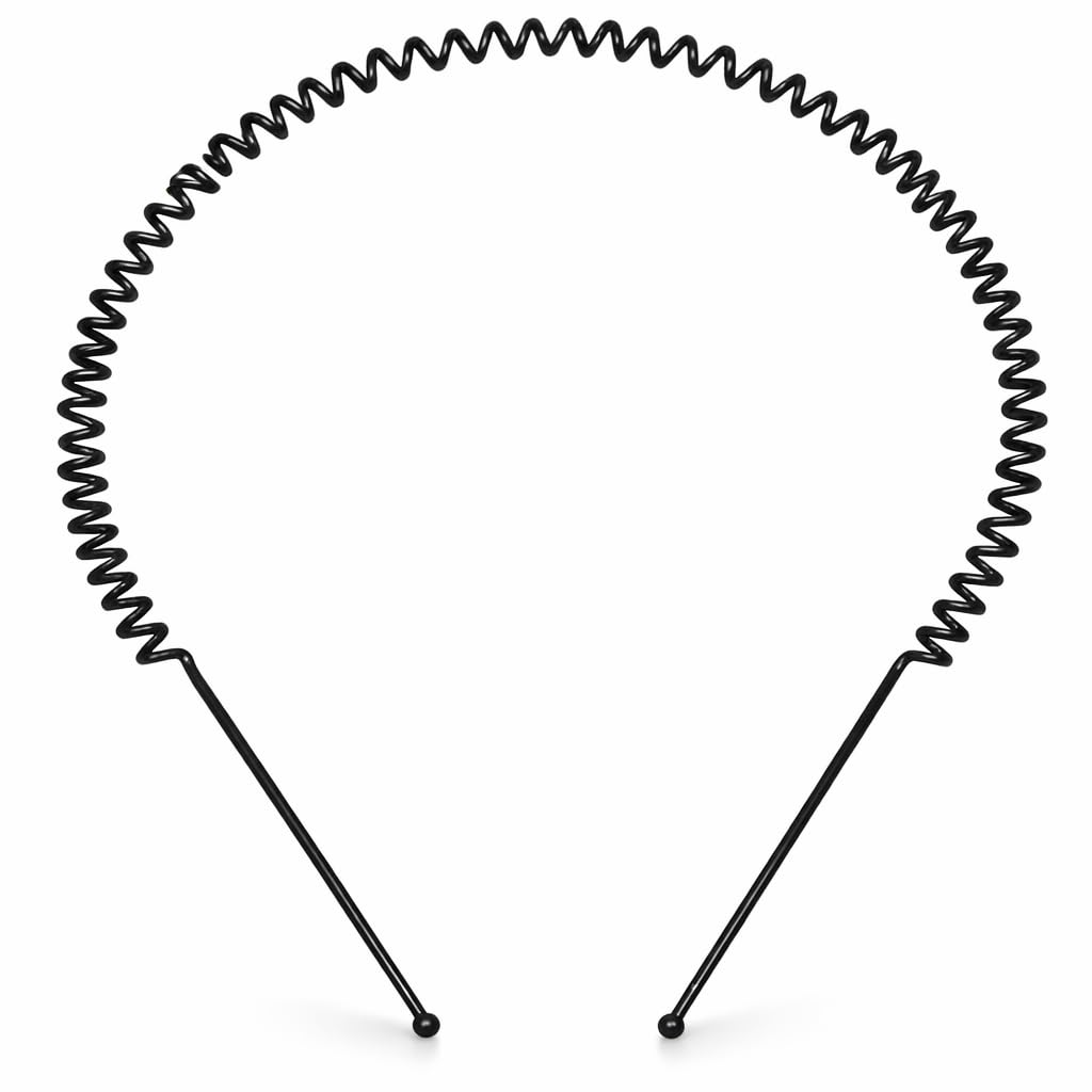 yizika Metal Wavy Hair Band for Men & Women | Unisex Black Spring Headband | Non-Slip Sports Hair Hoop | Flexible & Comfortable Hair Accessories for Gym, Yoga & Daily Use (Pack of 2)-picture-4
