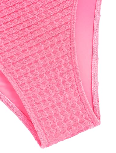Image of ZAFUL Women's High Cut Bandeau Bikini Set Strapless Solid Color 2 Pieces Bathing Suit Swimsuit
