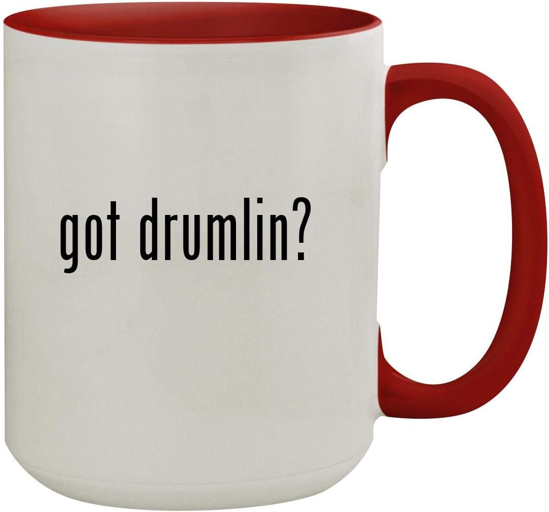 got drumlin? - 15oz Colored Inner & Handle Ceramic Coffee Mug, Red