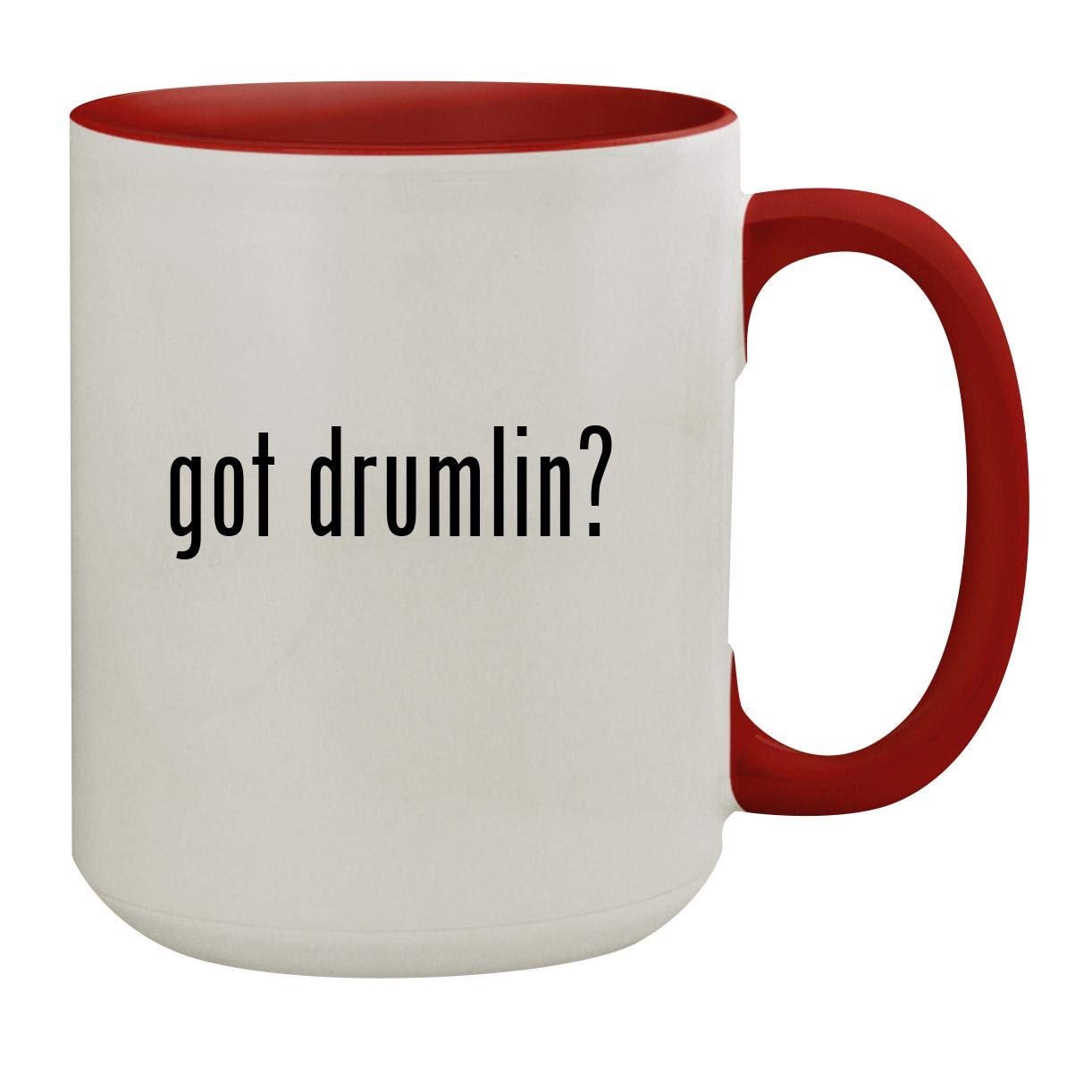 got drumlin? - 15oz Colored Inner & Handle Ceramic Coffee Mug, Red