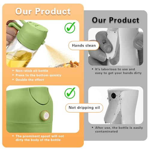 Image of 2 in 1 Oil Sprayer, Oil Sprayer for Kitchen Cooking, 470ml Oil Spray Bottle for Home