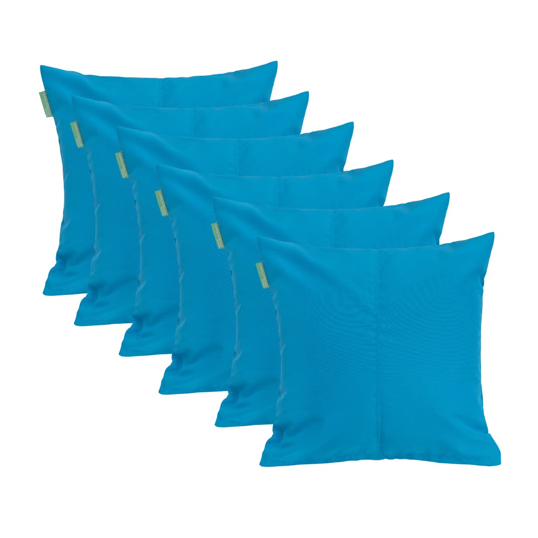 Gardenista Turquoise Large Garden Scatter Cushion | Water Resistant Hollowfibre Filled Outdoor Seating Furniture Pillow | Great For Patio Rattan Chairs | Comfy & Lightweight (6, )