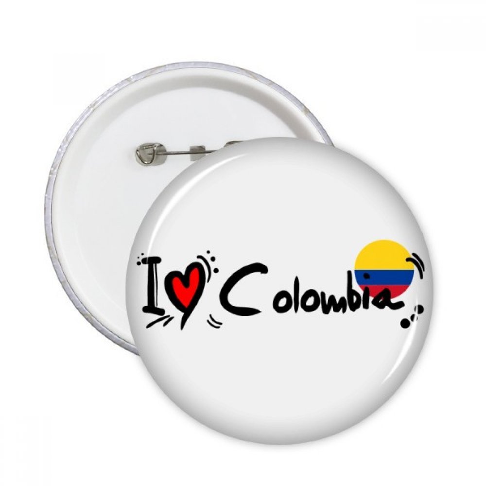 Badge Colombie amour cœur pins XL multicolore résistant