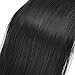 BARSDAR 26 inch Ponytail Extension Long Straight Wrap Around Clip in Synthetic Fiber Hair for Women - Natural Black
