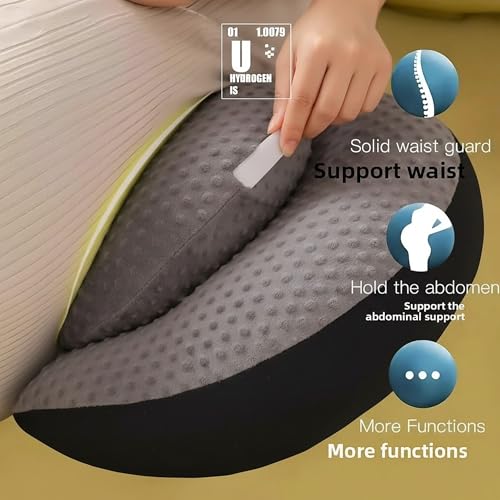 Image of COOZLY Maternity Pillow | Dual Pregnancy Wedge for Back & Belly Support | Adjustable Butterfly Design | Travel-Friendly Pregnancy Pillow with Hypoallergenic Organic Cotton Cover, Navy