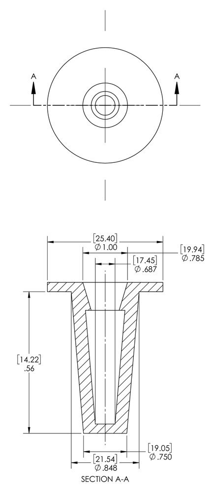 Caplugs T-10 T Series, Plastic Tapered Cap and Plug, Red LD-PE, Protective Closures, Dust & Moisture Seals, SAE Fittings, EZ Remove, Cap OD 0.687" x Plug ID 0.848", Pack of 200 (99394286)