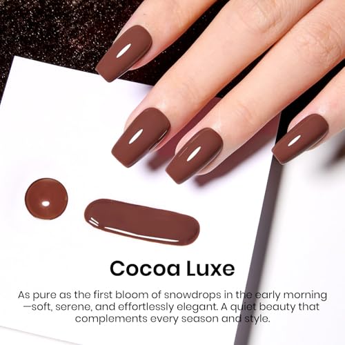 Image of Beetles Brown Gel Polish - Cocoa Luxe 15ML /0.51Fl Oz., Dark Brown Gel Nail Polish, Color-Matched Bottle, Soak-Off UV LED, Long-Lasting Holiday & Fall Nails Art for DIY Beginners & Salon Pros
