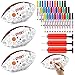 Soulchen 42 Pcs 10 Inch Football, Colors Your Own Footballs Craft Set, Adult Footballs Custom Designs Color Includes 3 Football, 36 Markers and 3 Inflators for Adult Gifts