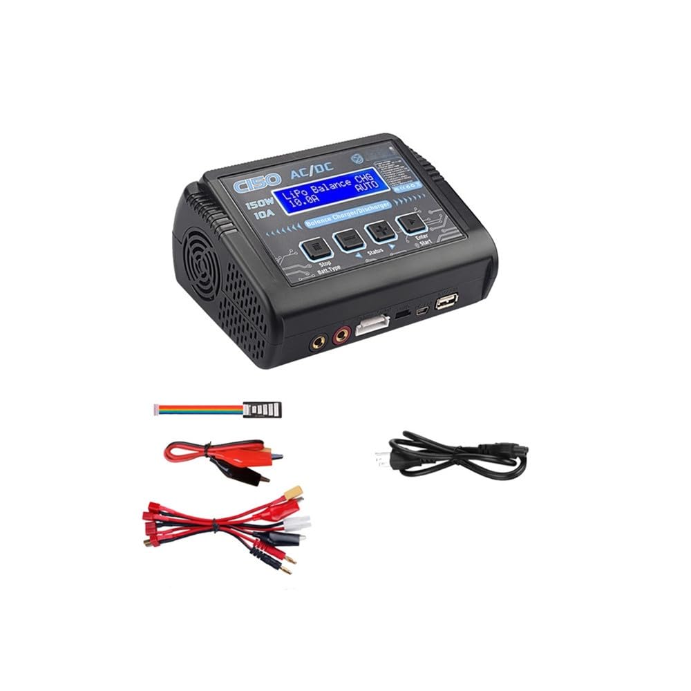 Taoke RC Hobby Lipo Balance Charger Cargador de descarga de batería AC/DC 150W 10A 1-6S Compatible con baterías inteligentes NiCd Li-ION Life NiMH LiHV PB
