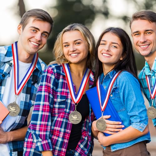 Quelay 30 Pcs 2'' Award Medals Bulk Gold Winner Medals with Neck Ribbons Metal Trophy Award Prize Gift for Tournaments, Competitions, Party, Kids and Adults(30 Pcs, Academic Excellence) - Thumbnail 6