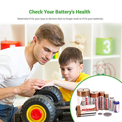 Tenergy T-333 Universal Battery Tester, Lcd Display, Cell Checker, Multi-Purpose Small Battery Tester, For Aa, Aaa, C, D, 9V, Cr123A, Cr2, Crv3, 2Cr5K Crp2, And Button Cell Batteries #TOP2